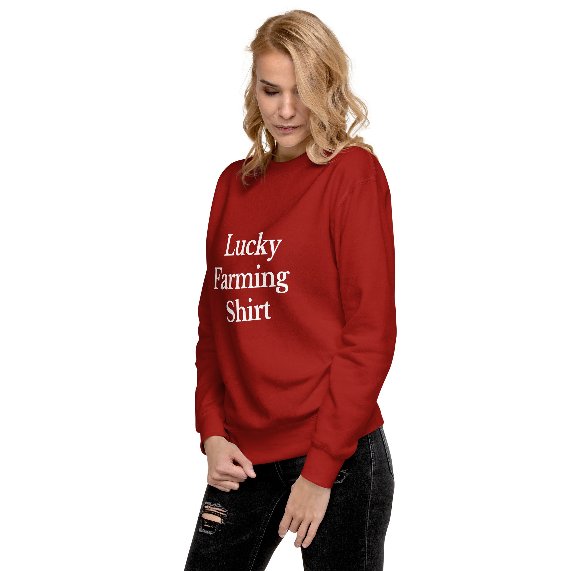 The Tractor Mugs Store Sweatshirt LUCKY FARMING SHIRT | Unisex Premium Sweatshirt Quality Farmers Merch