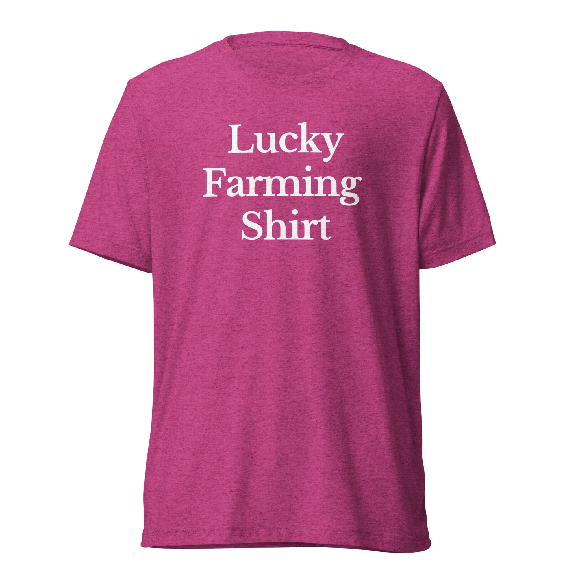 The Tractor Mugs Store T-Shirt Berry Triblend / XS LUCKY FARMING SHIRT | T-shirt Quality Farmers Merch