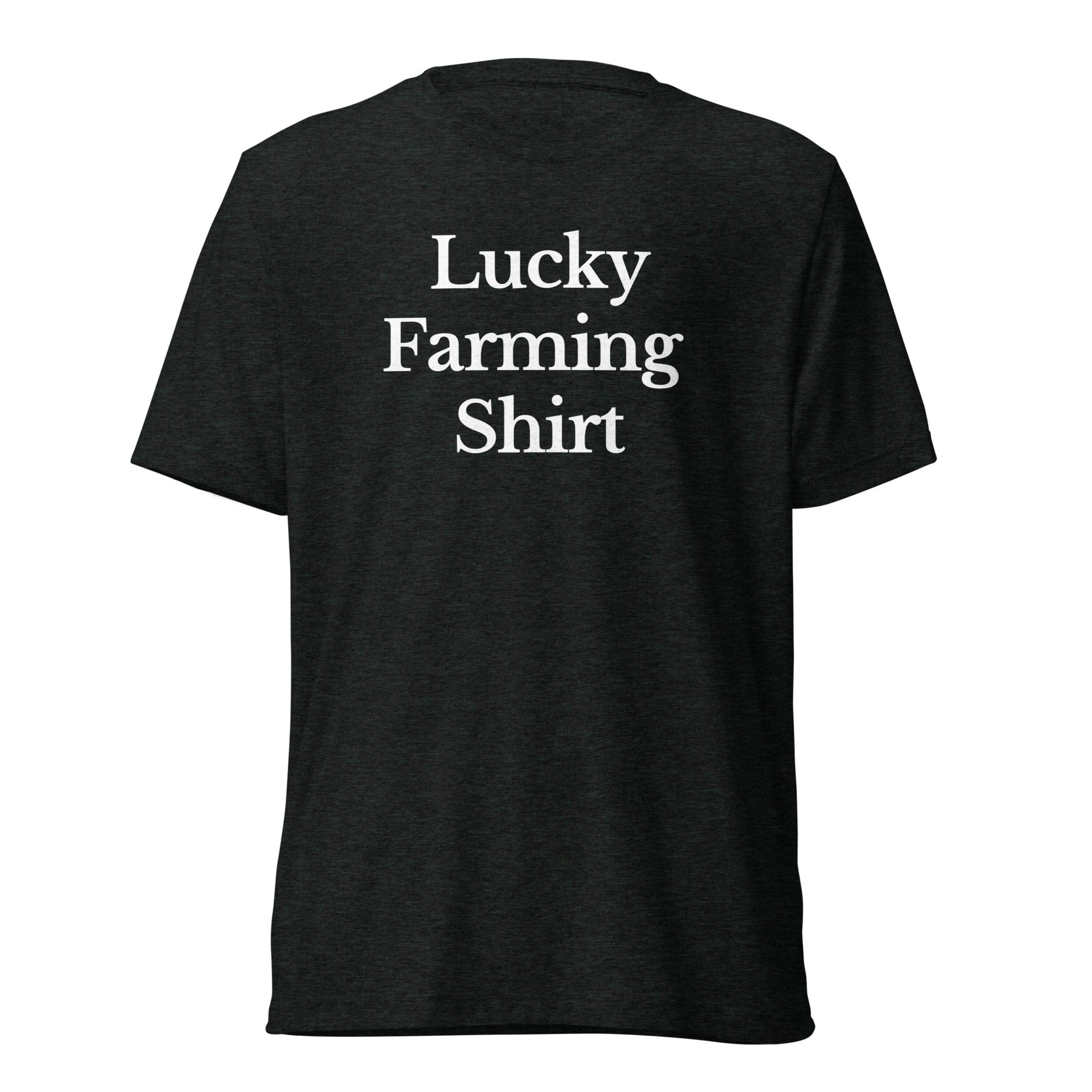 The Tractor Mugs Store T-Shirt Charcoal-Black Triblend / XS LUCKY FARMING SHIRT | T-shirt Quality Farmers Merch
