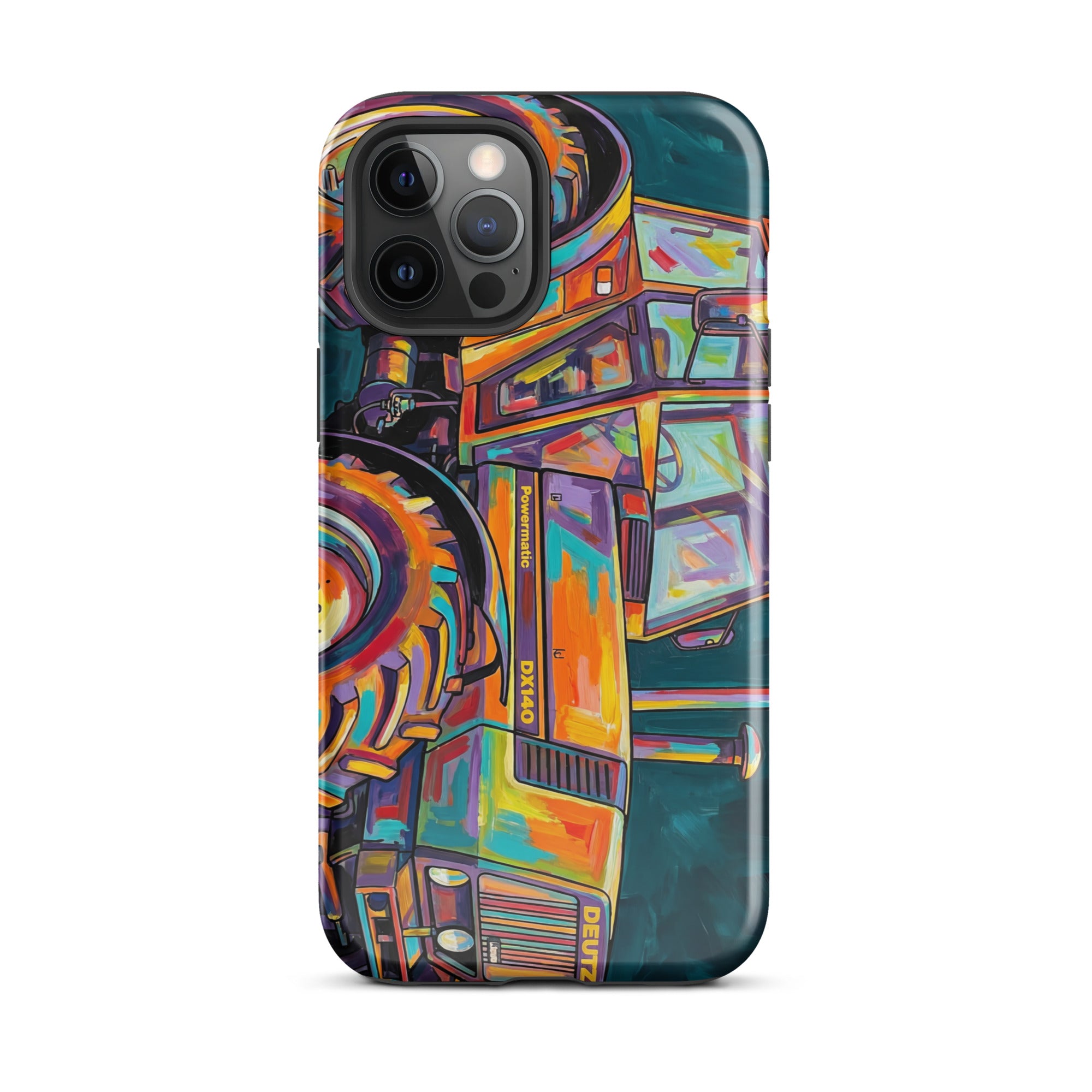 The Tractor Mugs Store Tough Case for iPhone® iPhone 12 Pro Max Deutz Fahr DX 140 | Splash Art Tough Case for iPhone® Quality Farmers Merch