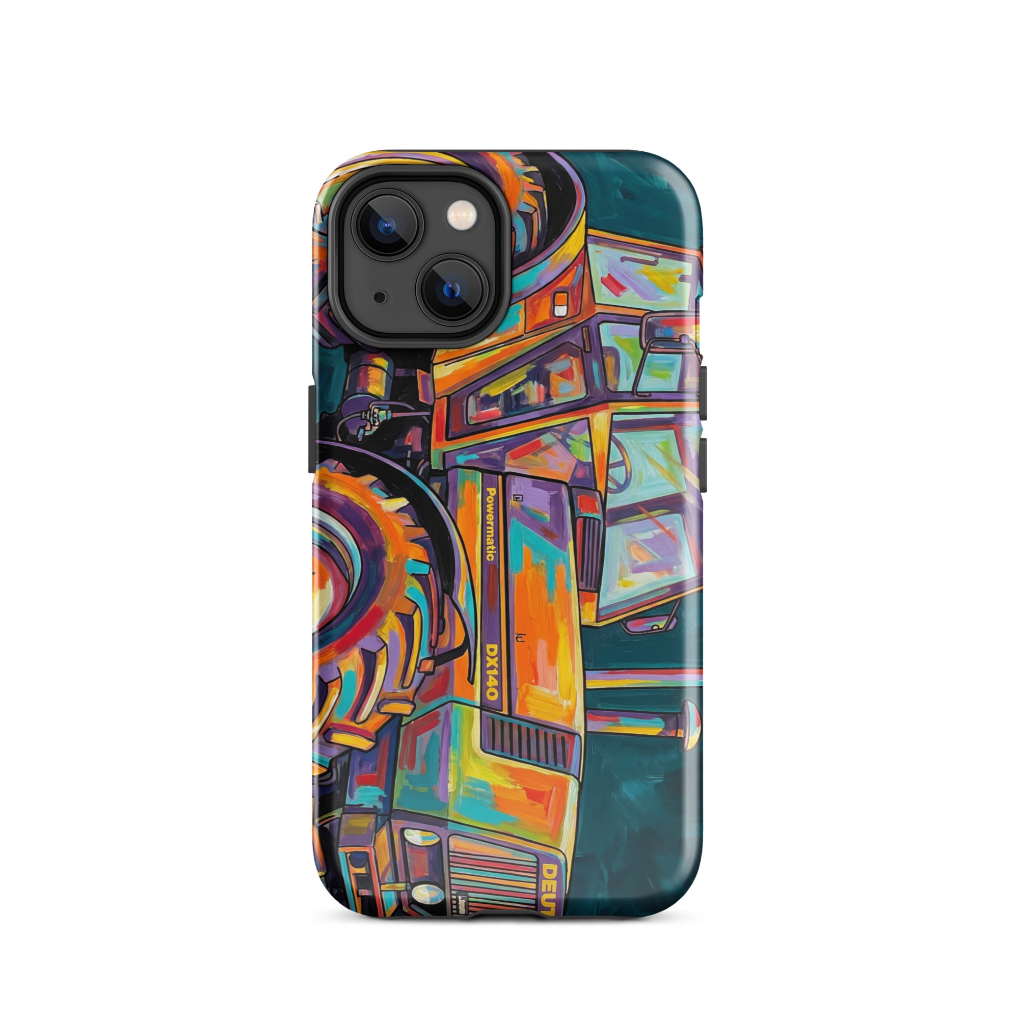 The Tractor Mugs Store Tough Case for iPhone® iPhone 14 Deutz Fahr DX 140 | Splash Art Tough Case for iPhone® Quality Farmers Merch