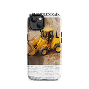 The Tractor Mugs Store Tough Case for iPhone® iPhone 14 JCB 415 Loader Advert | Tough Case for iPhone® Quality Farmers Merch
