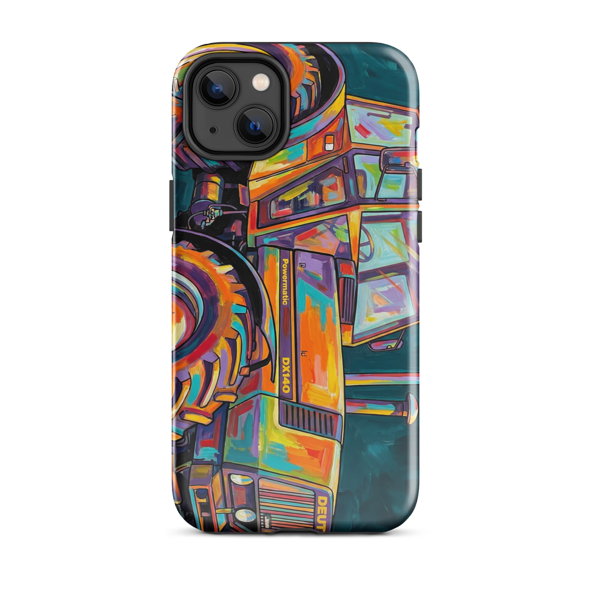 The Tractor Mugs Store Tough Case for iPhone® iPhone 14 Plus Deutz Fahr DX 140 | Splash Art Tough Case for iPhone® Quality Farmers Merch