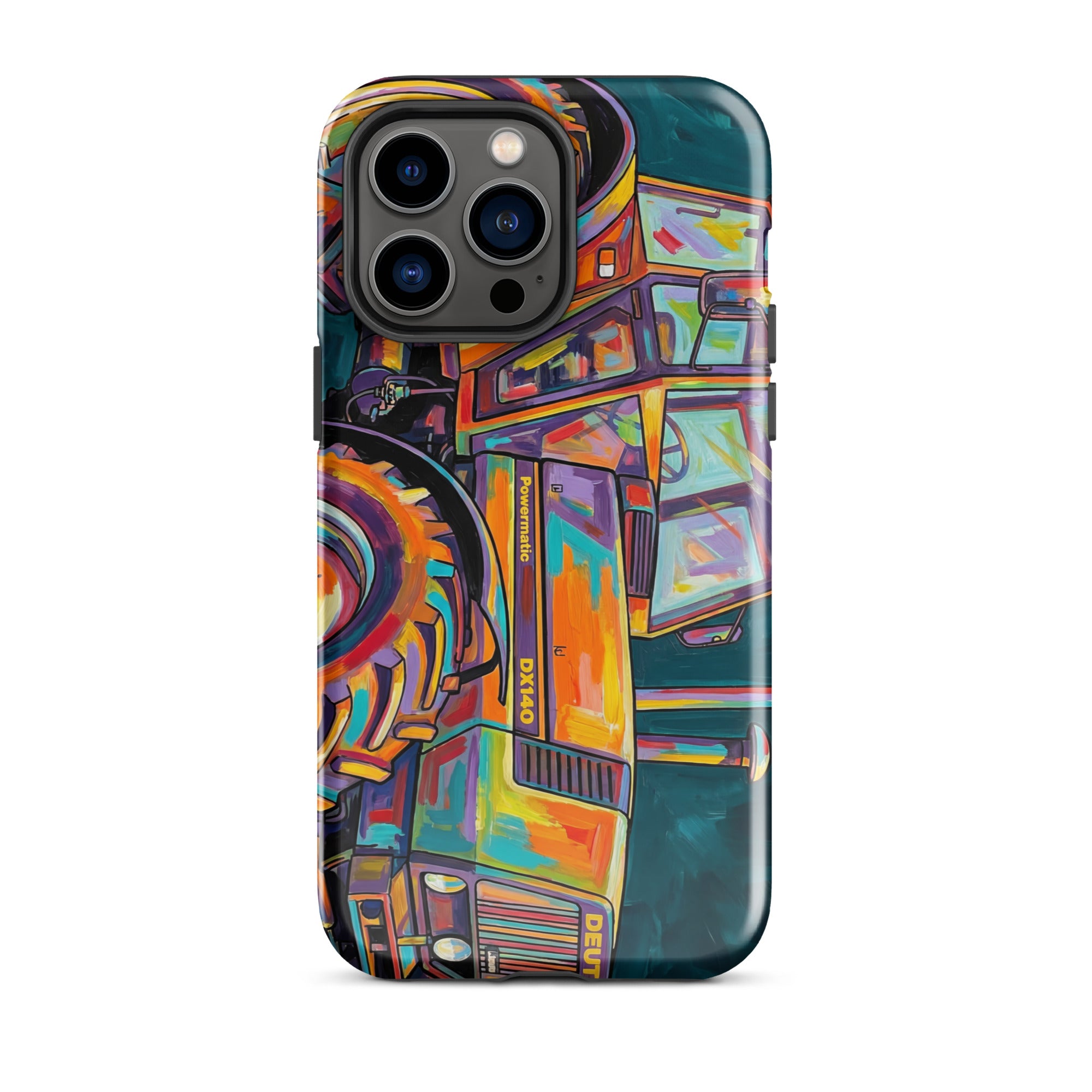 The Tractor Mugs Store Tough Case for iPhone® iPhone 14 Pro Max Deutz Fahr DX 140 | Splash Art Tough Case for iPhone® Quality Farmers Merch