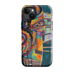 The Tractor Mugs Store Tough Case for iPhone® iPhone 15 Plus Deutz Fahr DX 140 | Splash Art Tough Case for iPhone® Quality Farmers Merch