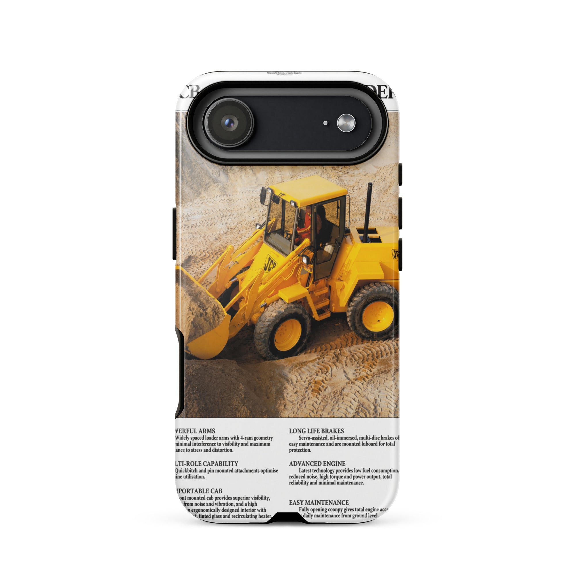 The Tractor Mugs Store Tough Case for iPhone® iPhone 17 Air JCB 415 Loader Advert | Tough Case for iPhone® Quality Farmers Merch