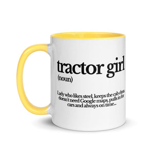 The Tractor Mugs Store TRACTOR GIRL | Mug with Color Inside Quality Farmers Merch