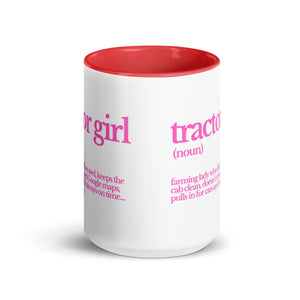 The Tractor Mugs Store TRACTOR GIRL | Mug with Color Inside Quality Farmers Merch