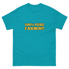 The Tractor Mugs Store Tropical Blue / S 100% PURE FARMIN!! | Unisex classic tee Quality Farmers Merch