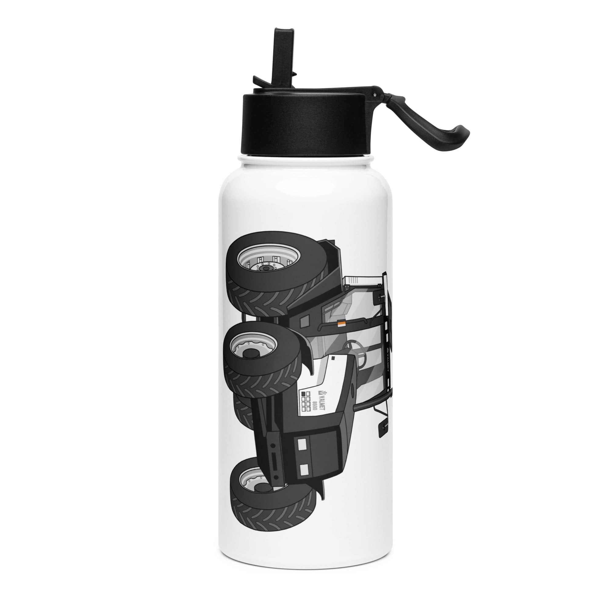 The Tractor Mugs Store Valmet Mega 8600 | Stainless steel water bottle with a straw lid Quality Farmers Merch