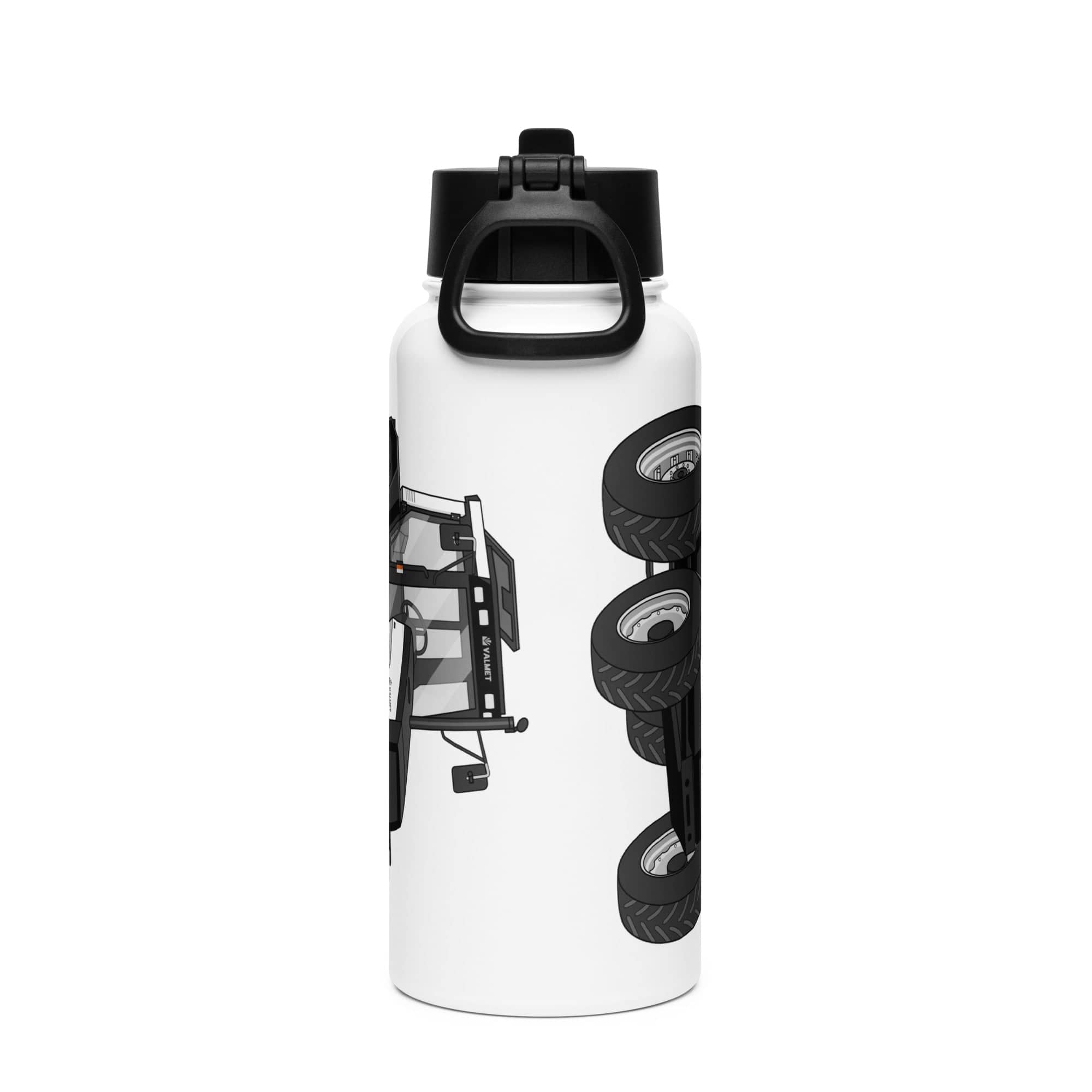 The Tractor Mugs Store Valmet Mega 8600 | Stainless steel water bottle with a straw lid Quality Farmers Merch