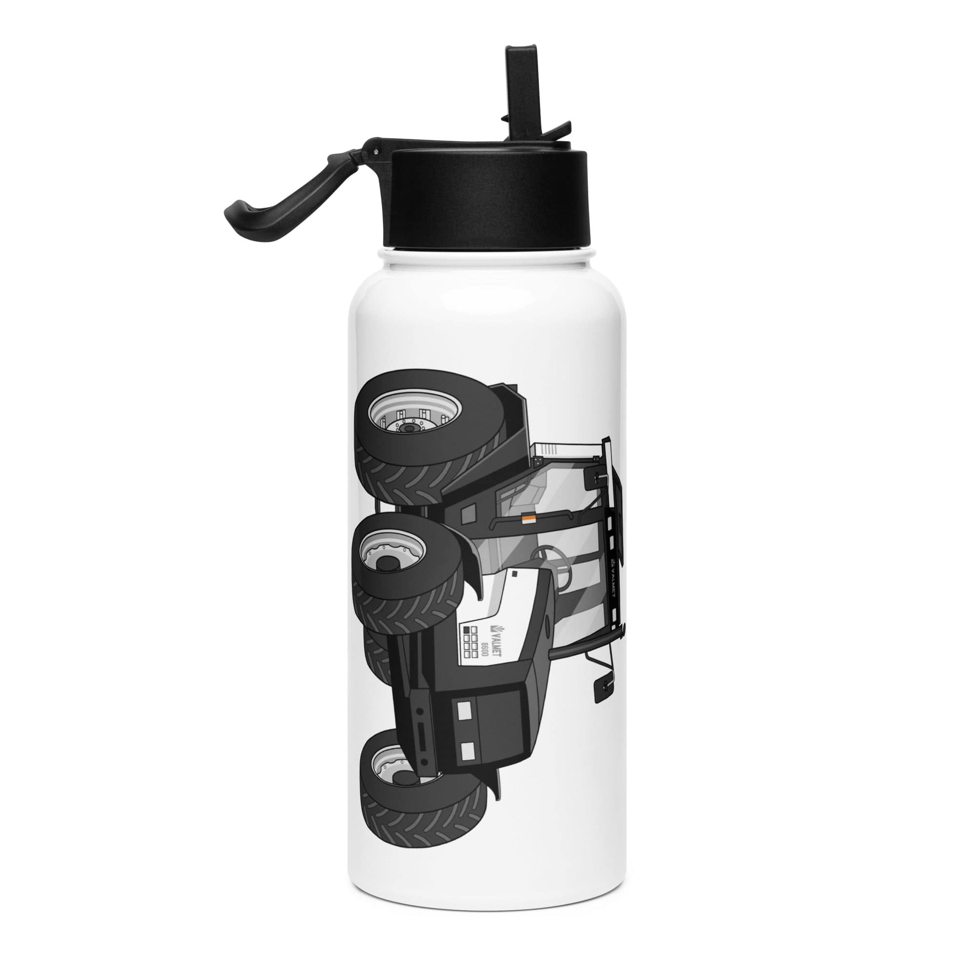 The Tractor Mugs Store Valmet Mega 8600 | Stainless steel water bottle with a straw lid Quality Farmers Merch