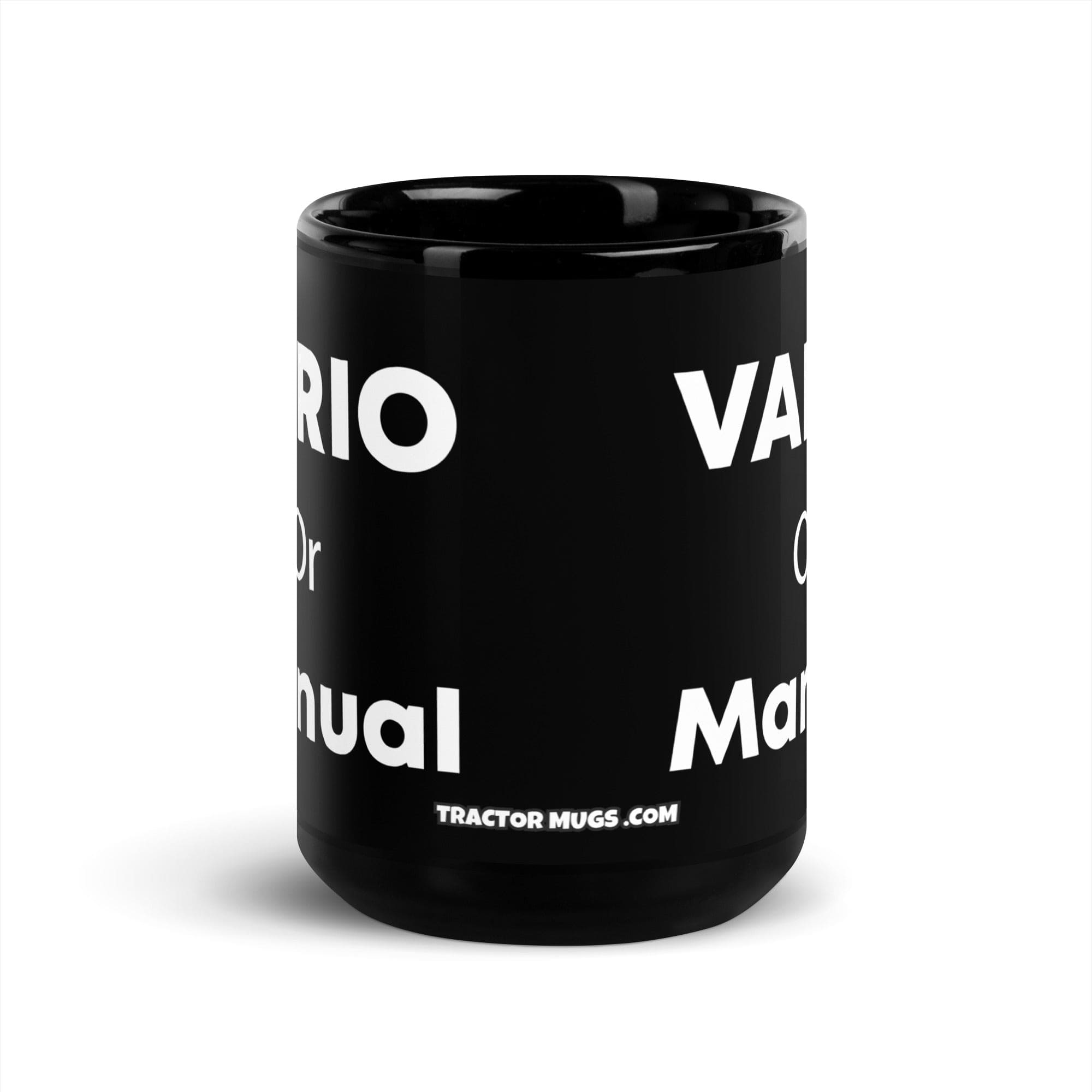 The Tractor Mugs Store Vario or Manual | Black Glossy Mug Quality Farmers Merch