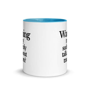 The Tractor Mugs Store WARNING MAY SUDDENLY TALK ABOUT TRACTORS | Mug with Color Inside Quality Farmers Merch