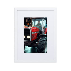The Tractor Mugs Store White Massey Ferguson 3075 | Framed Poster Quality Farmers Merch