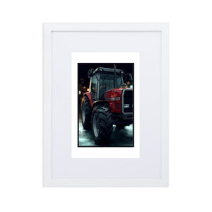 The Tractor Mugs Store White Massey Ferguson 3075 | Framed Poster Quality Farmers Merch