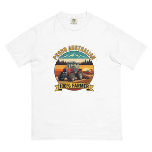 The Tractor Mugs Store White Massey Ferguson 3075 PROUD AUSTRALIAN 100% FARMER Outdoor | Unisex Premium T-shirt Quality Farmers Merch