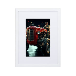 The Tractor Mugs Store White Massey Ferguson 35X | Framed Poster Quality Farmers Merch