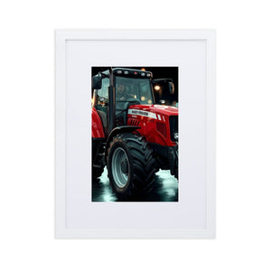 The Tractor Mugs Store White Massey Ferguson 6480 | Framed Poster Quality Farmers Merch
