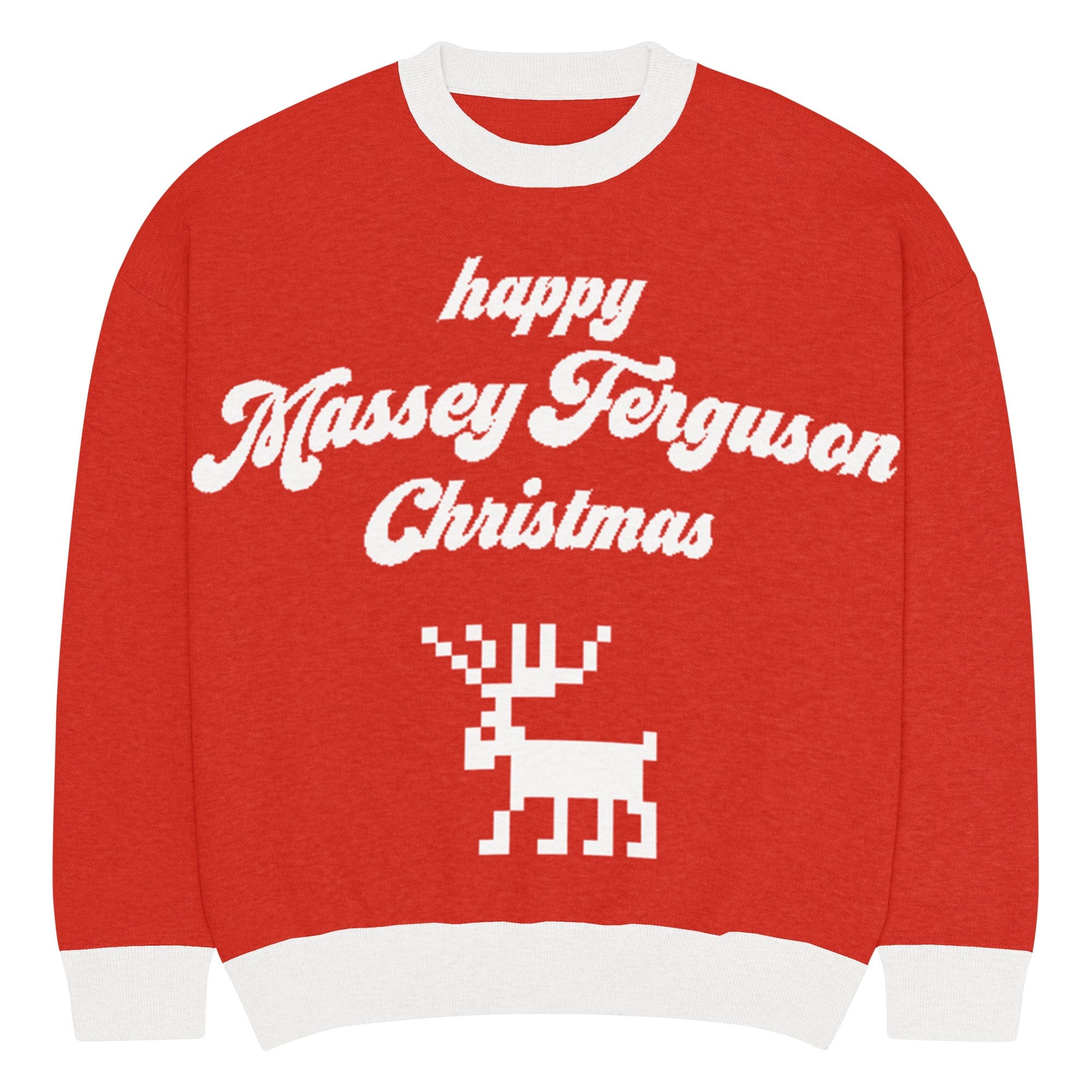 The Tractor Mugs Store XS Happy Massey Christmas Jumper | Relaxed fit knitted crew neck sweater Quality Farmers Merch