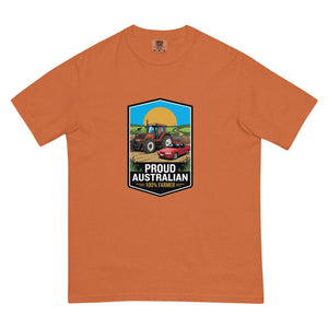 The Tractor Mugs Store Yam FIATAGRI F130 PROUD AUSTRALIAN 100% FARMER Bright | Unisex Premium T-shirt Quality Farmers Merch