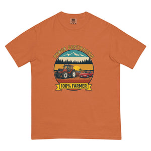 The Tractor Mugs Store Yam FIATAGRI F130 PROUD AUSTRALIAN 100% FARMER Outdoor | Unisex Premium T-shirt Quality Farmers Merch