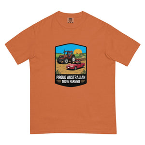 The Tractor Mugs Store Yam FIATAGRI F140 PROUD AUSTRALIAN 100% FARMER Bright | Unisex Premium T-shirt Quality Farmers Merch