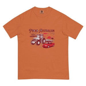The Tractor Mugs Store Yam John Deere 7810 PROUD AUSTRALIAN 100% FARMER Two Tone | Unisex Premium T-shirt Quality Farmers Merch