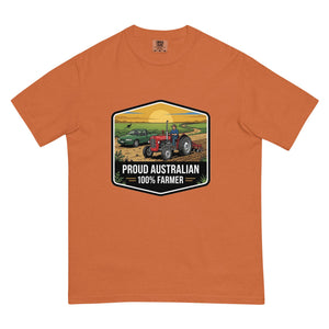 The Tractor Mugs Store Yam Massey Ferguson 35X PROUD AUSTRALIAN 100% FARMER Bright | Unisex Premium T-shirt Quality Farmers Merch