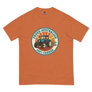 The Tractor Mugs Store Yam New Holland T7.210 PROUD AUSTRALIAN 100% FARMER Retro | Unisex Premium T-shirt Quality Farmers Merch