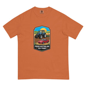 The Tractor Mugs Store Yam New Holland T7.225 PROUD AUSTRALIAN 100% FARMER Bright | Unisex Premium T-shirt Quality Farmers Merch