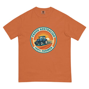 The Tractor Mugs Store Yam New Holland T7.225 PROUD AUSTRALIAN 100% FARMER Retro | Unisex Premium T-shirt Quality Farmers Merch