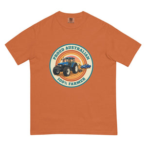 The Tractor Mugs Store Yam New Holland TM 155 PROUD AUSTRALIAN 100% FARMER Retro | Unisex Premium T-shirt Quality Farmers Merch