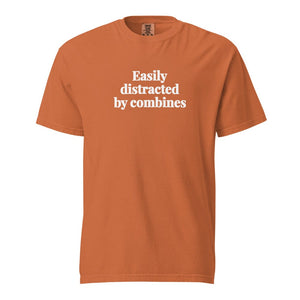 The Tractor Mugs Store Yam / S Easily Distracted By Combines | Unisex Premium T-shirt Quality Farmers Merch