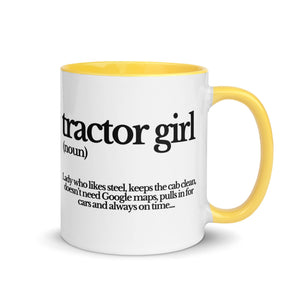 The Tractor Mugs Store Yellow / 11 oz TRACTOR GIRL | Mug with Color Inside Quality Farmers Merch