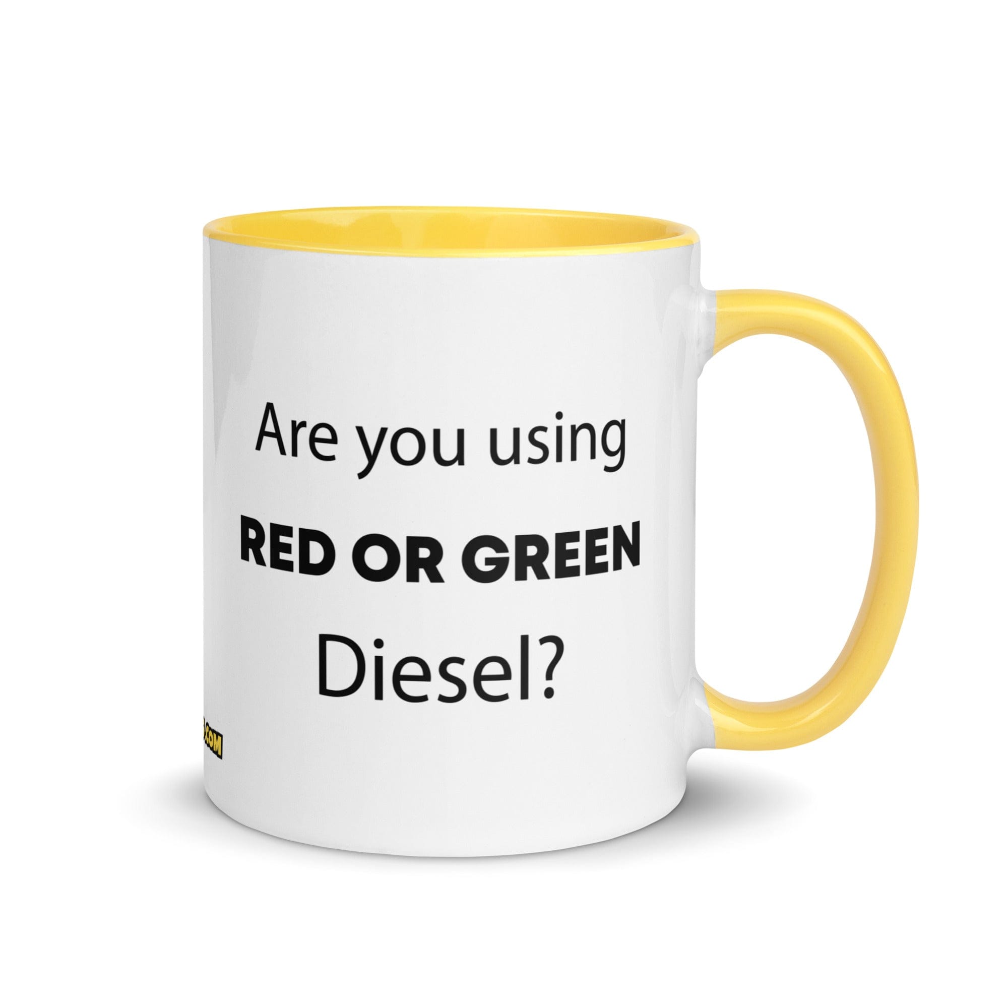 The Tractor Mugs Store Yellow Are You Using Red Or Green Diesel?  | Mug with Color Inside Quality Farmers Merch
