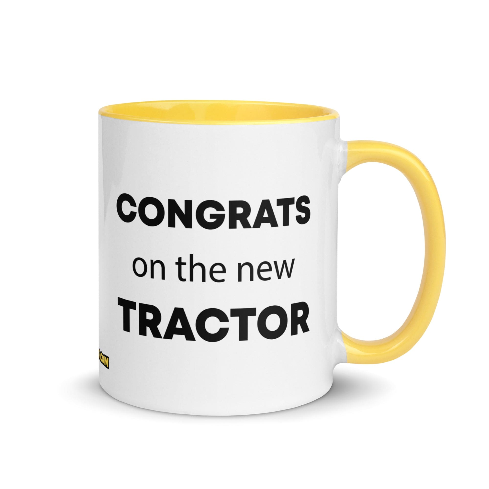 The Tractor Mugs Store Yellow Congrats On The New Tractor  | Mug with Color Inside Quality Farmers Merch