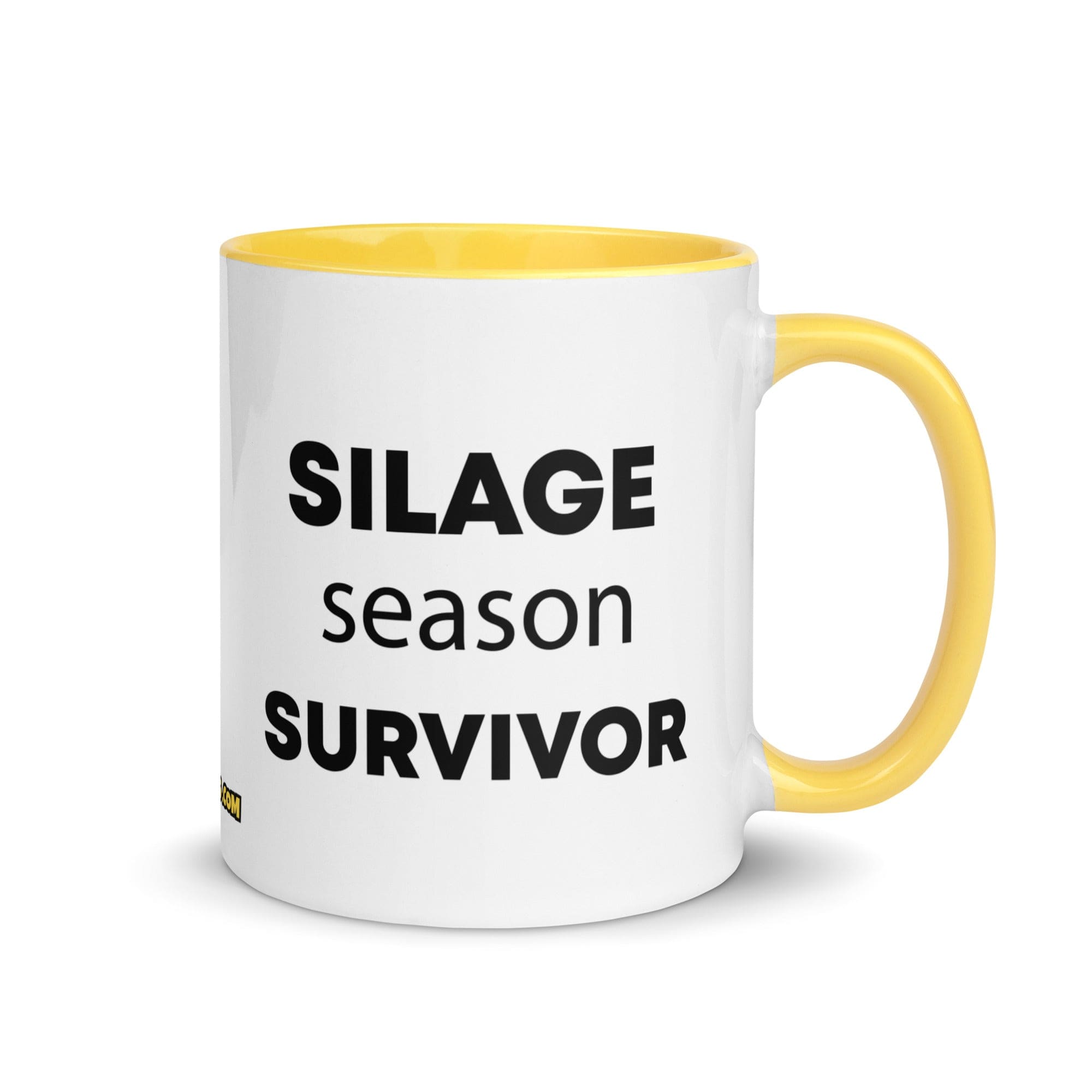 The Tractor Mugs Store Yellow Silage Season Survivor  | Mug with Color Inside Quality Farmers Merch
