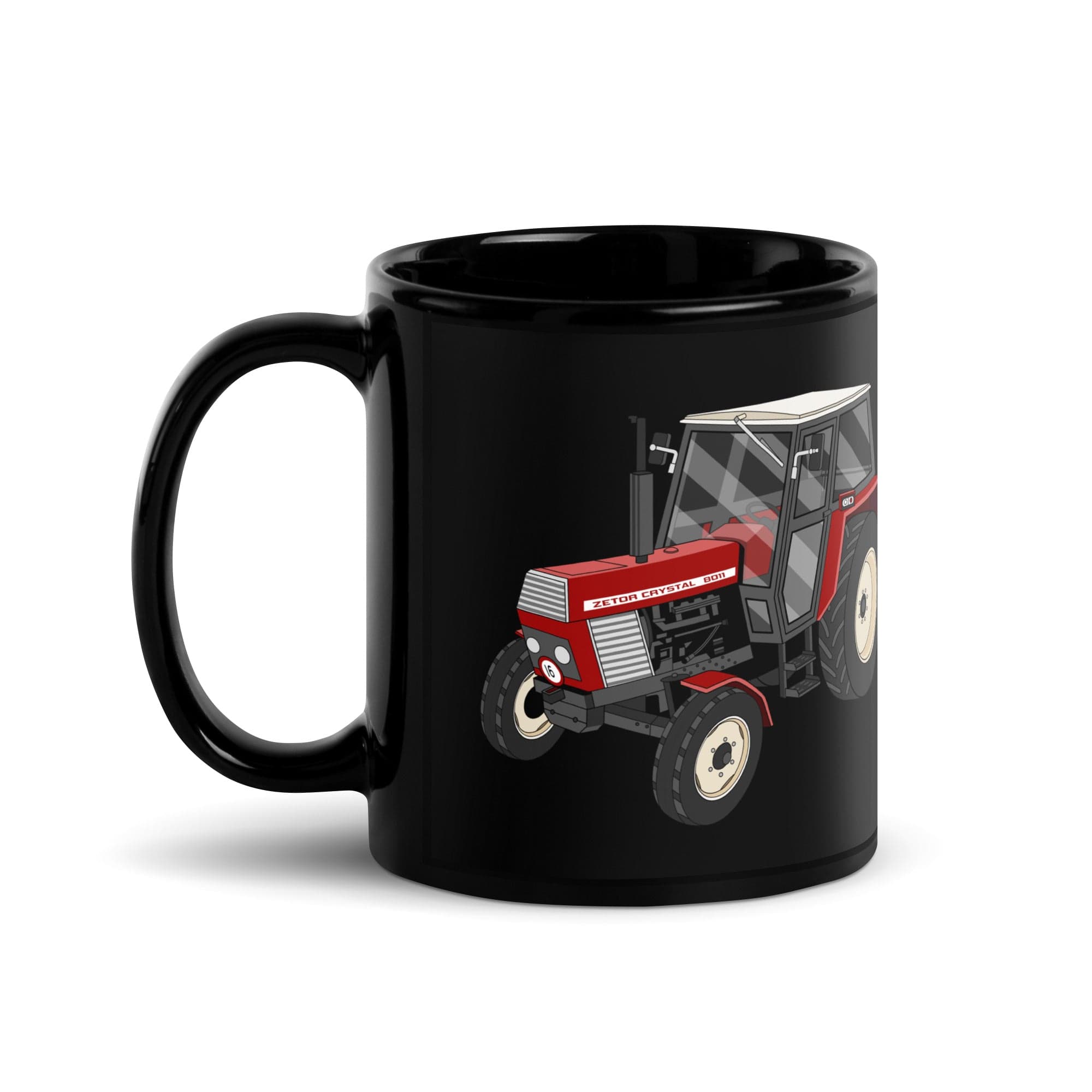 The Tractor Mugs Store Zetor Crystal 8011 | Black Glossy Mug Quality Farmers Merch