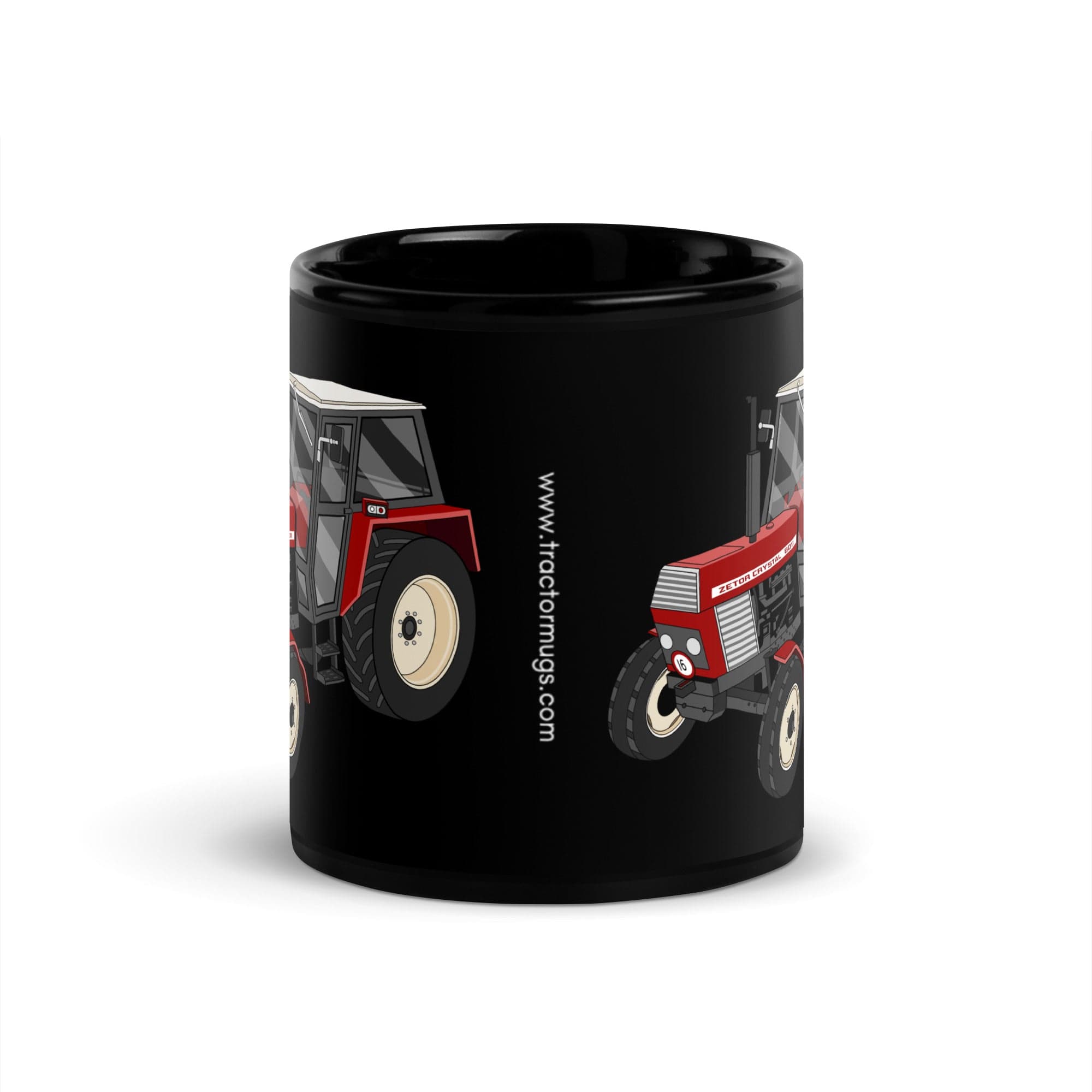 The Tractor Mugs Store Zetor Crystal 8011 | Black Glossy Mug Quality Farmers Merch