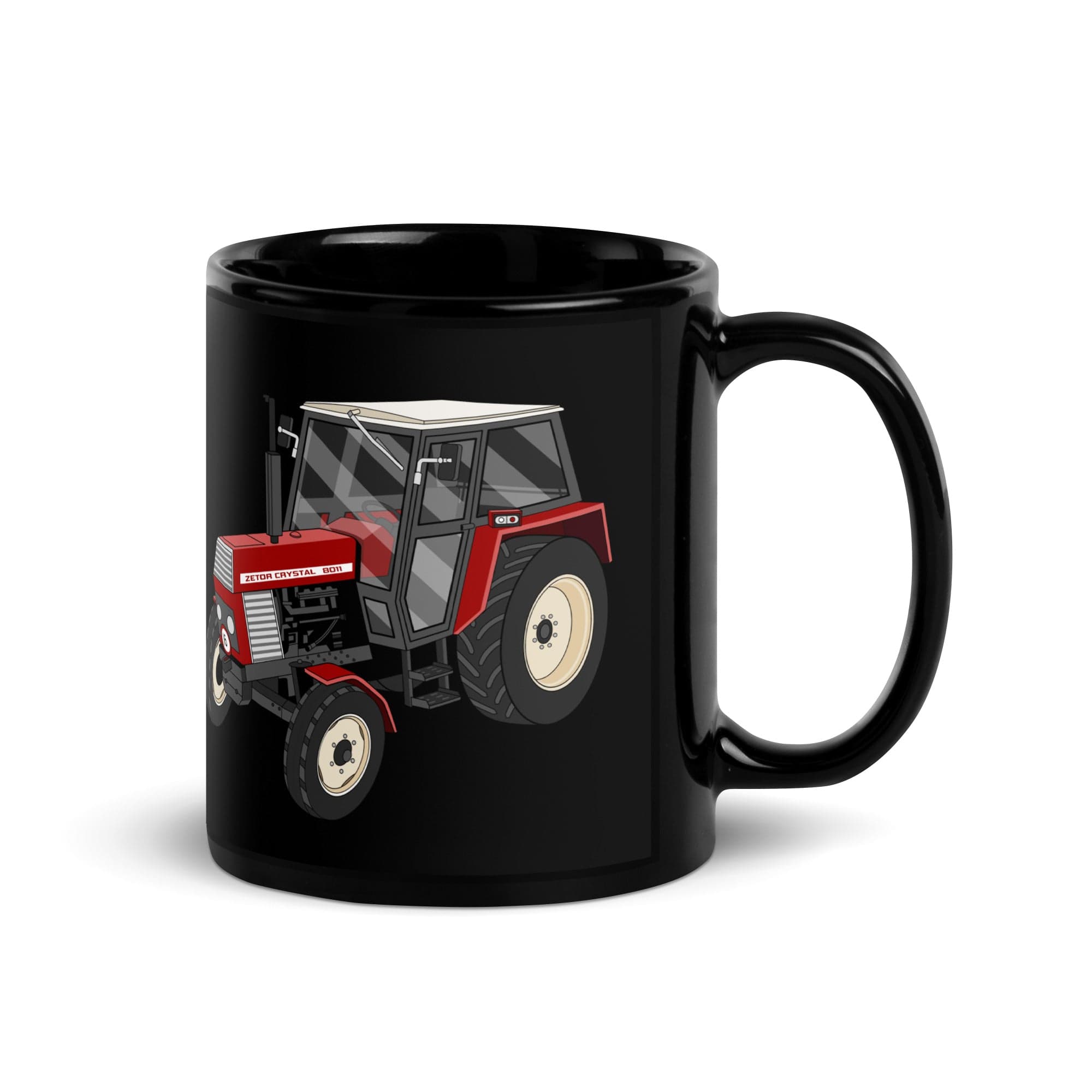 The Tractor Mugs Store Zetor Crystal 8011 | Black Glossy Mug Quality Farmers Merch