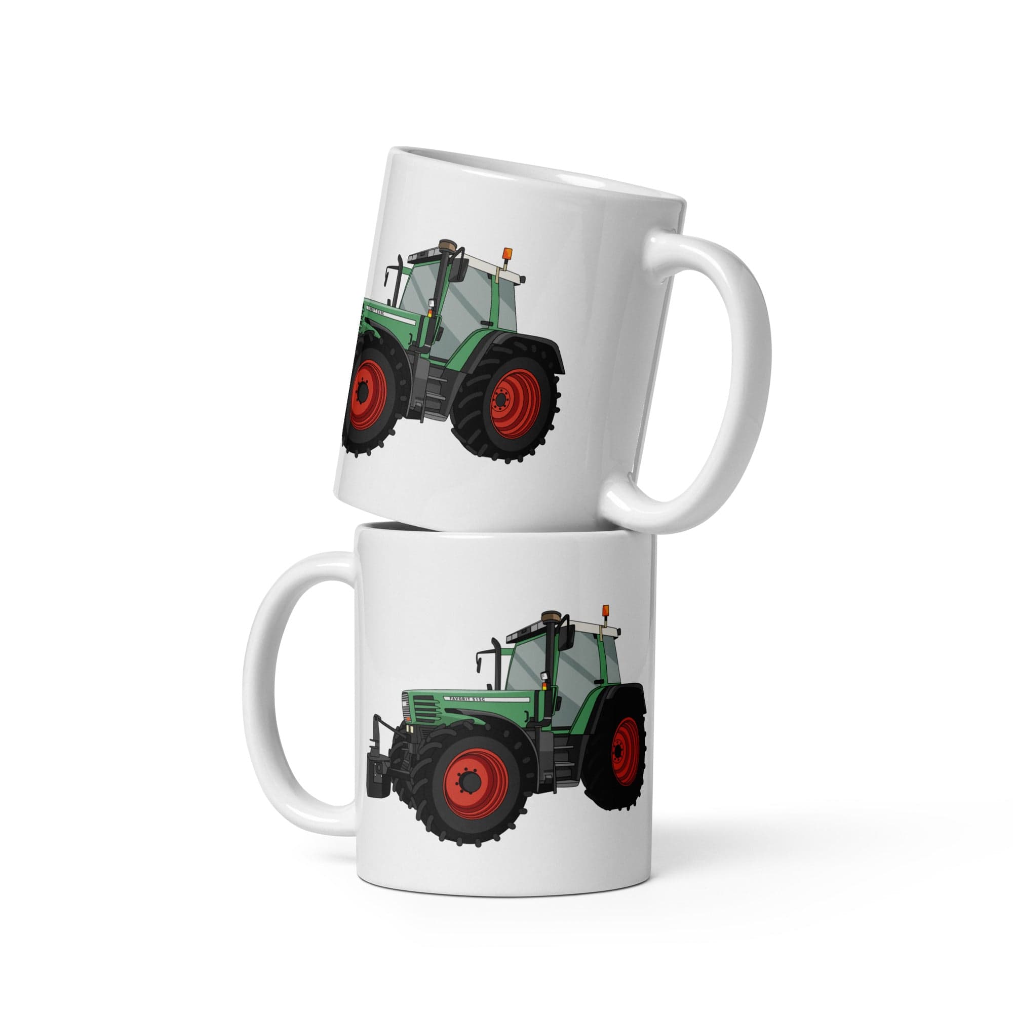 The Tractors Mugs Store 11 oz Fendt Favorit 515 White glossy mug Quality Farmers Merch