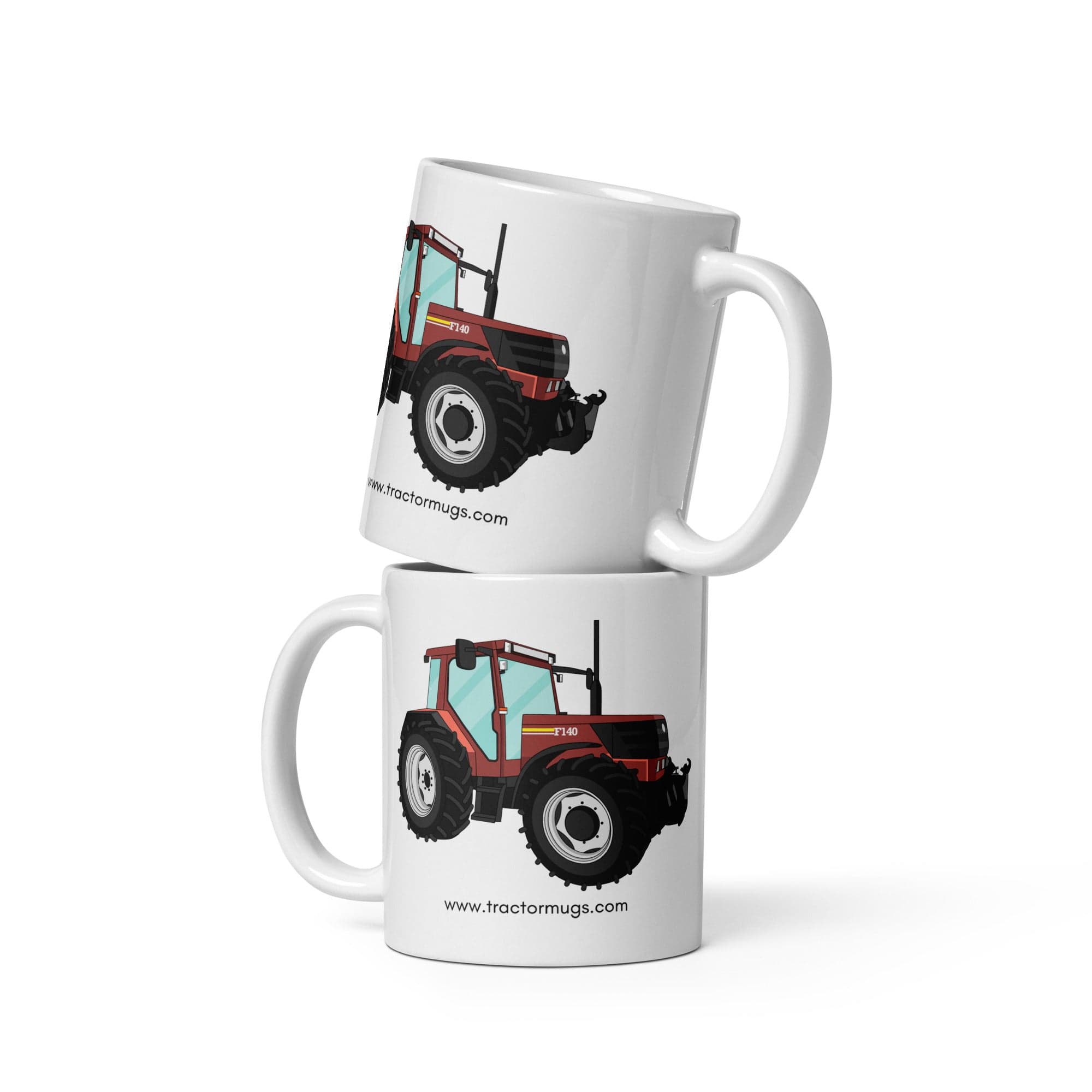 The Tractors Mugs Store 11 oz Fiat F140 White glossy mug Quality Farmers Merch