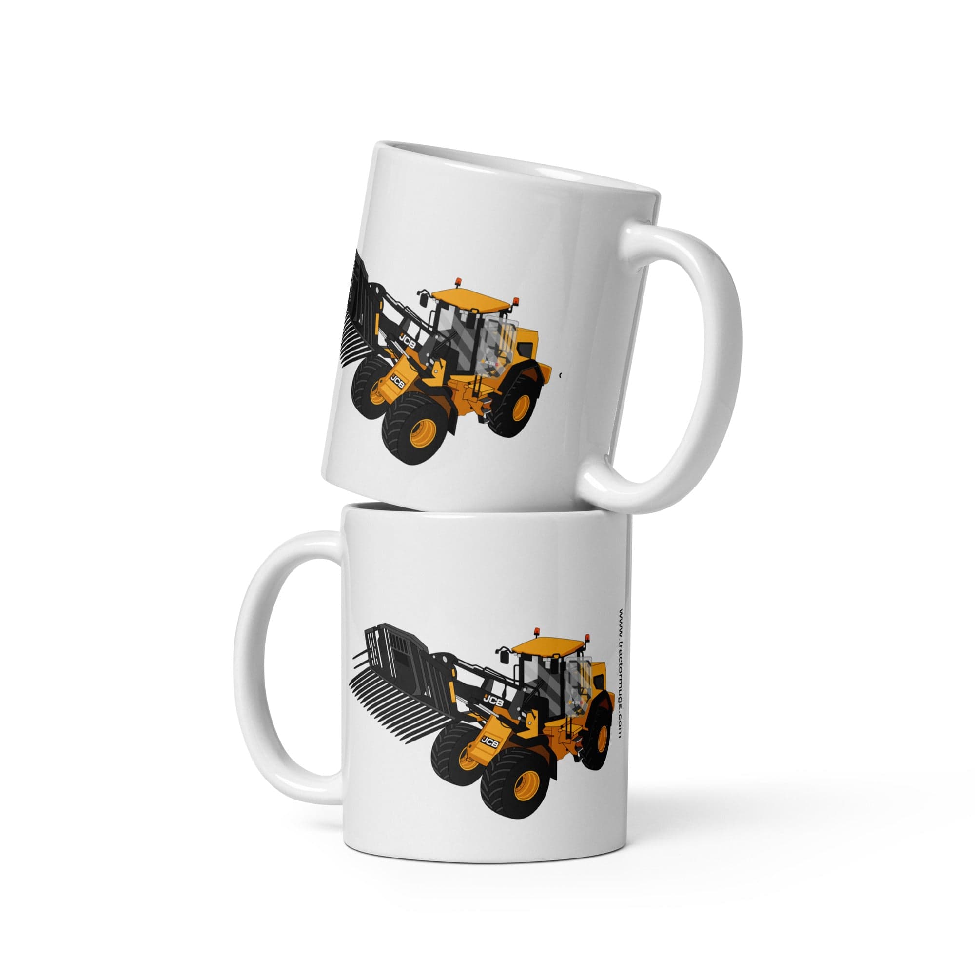 The Tractors Mugs Store 11 oz JCB 435 S Farm Master  White glossy mug Quality Farmers Merch