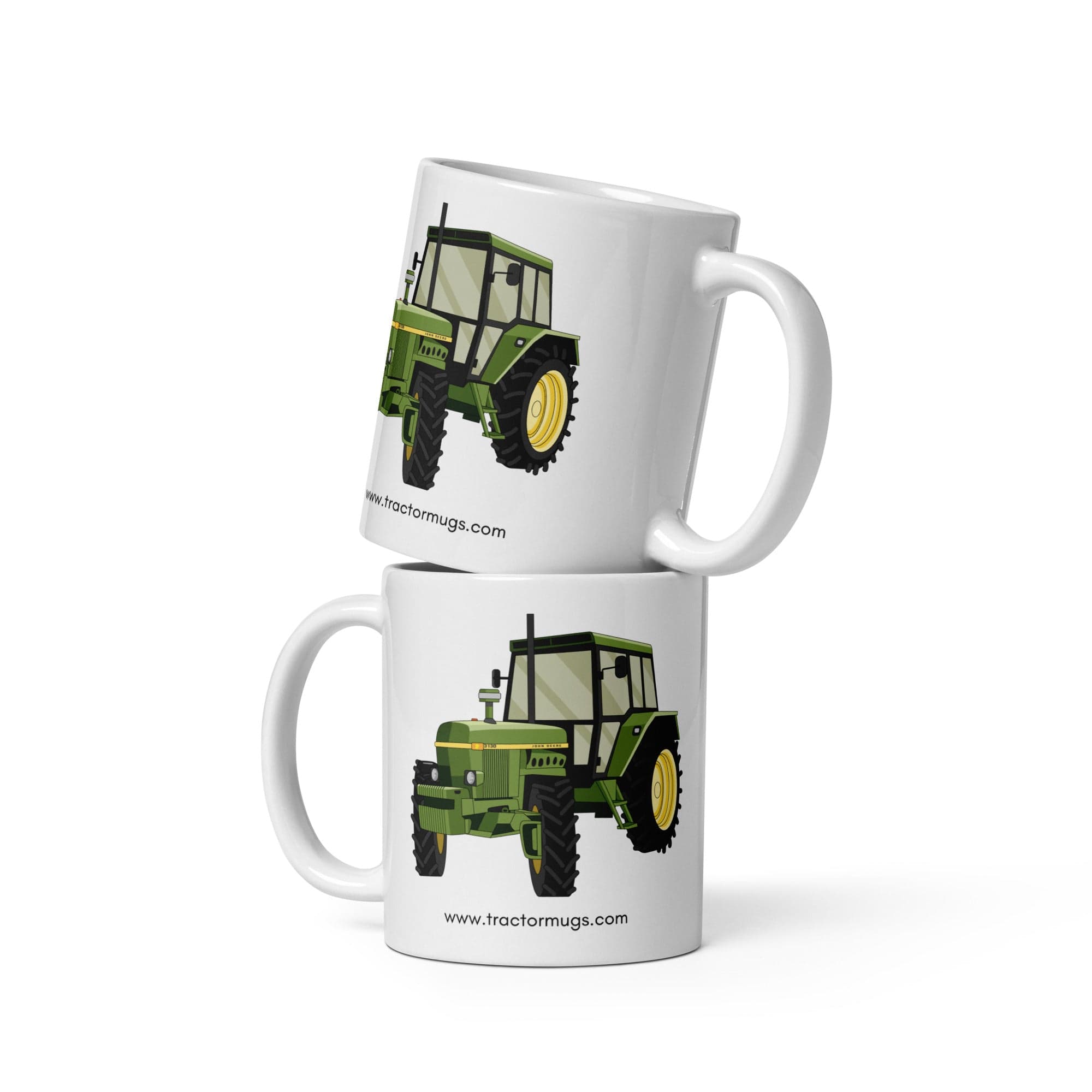 The Tractors Mugs Store 11 oz John Deere 3130 White glossy mug Quality Farmers Merch