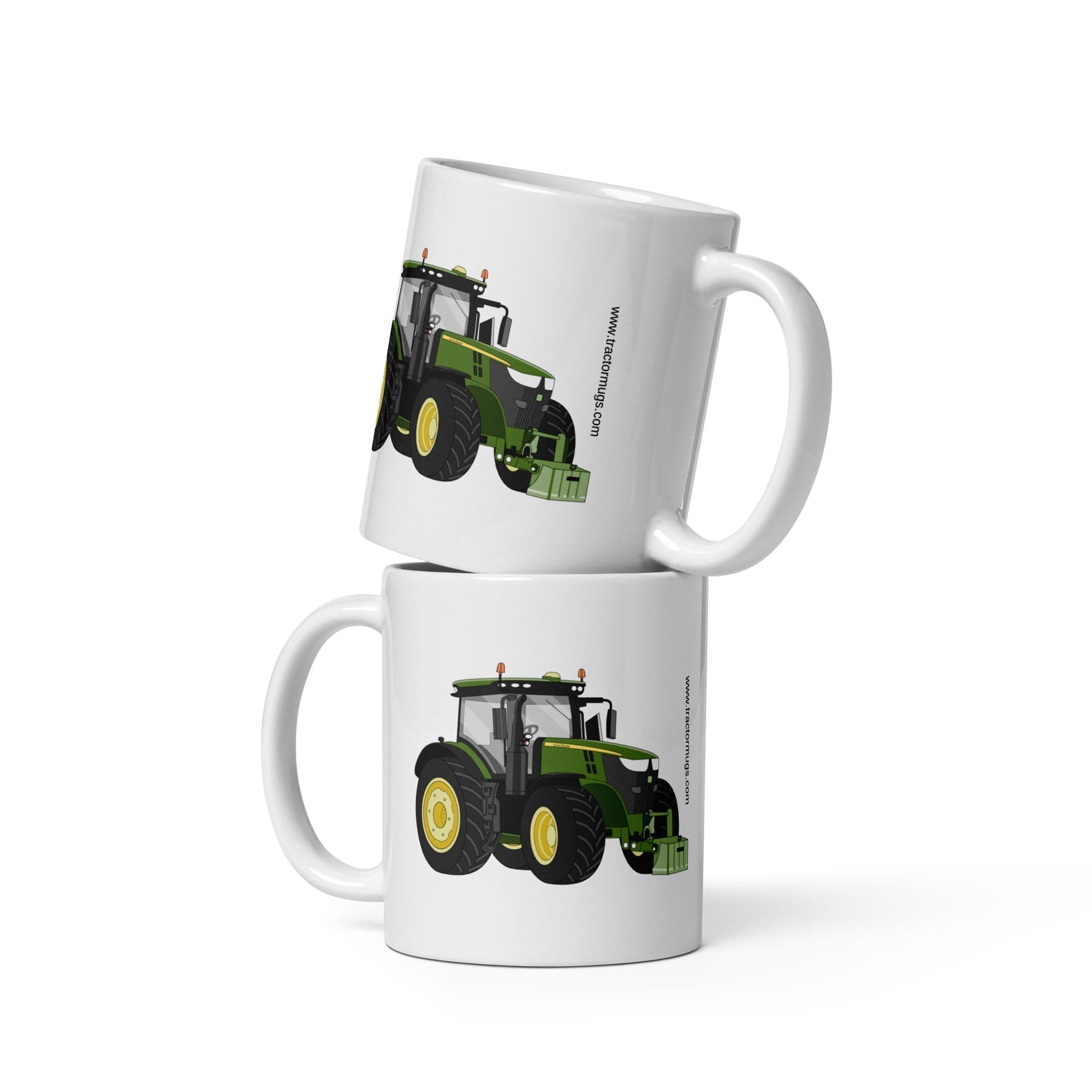 The Tractors Mugs Store 11 oz John Deere 7310 R  White glossy mug Quality Farmers Merch