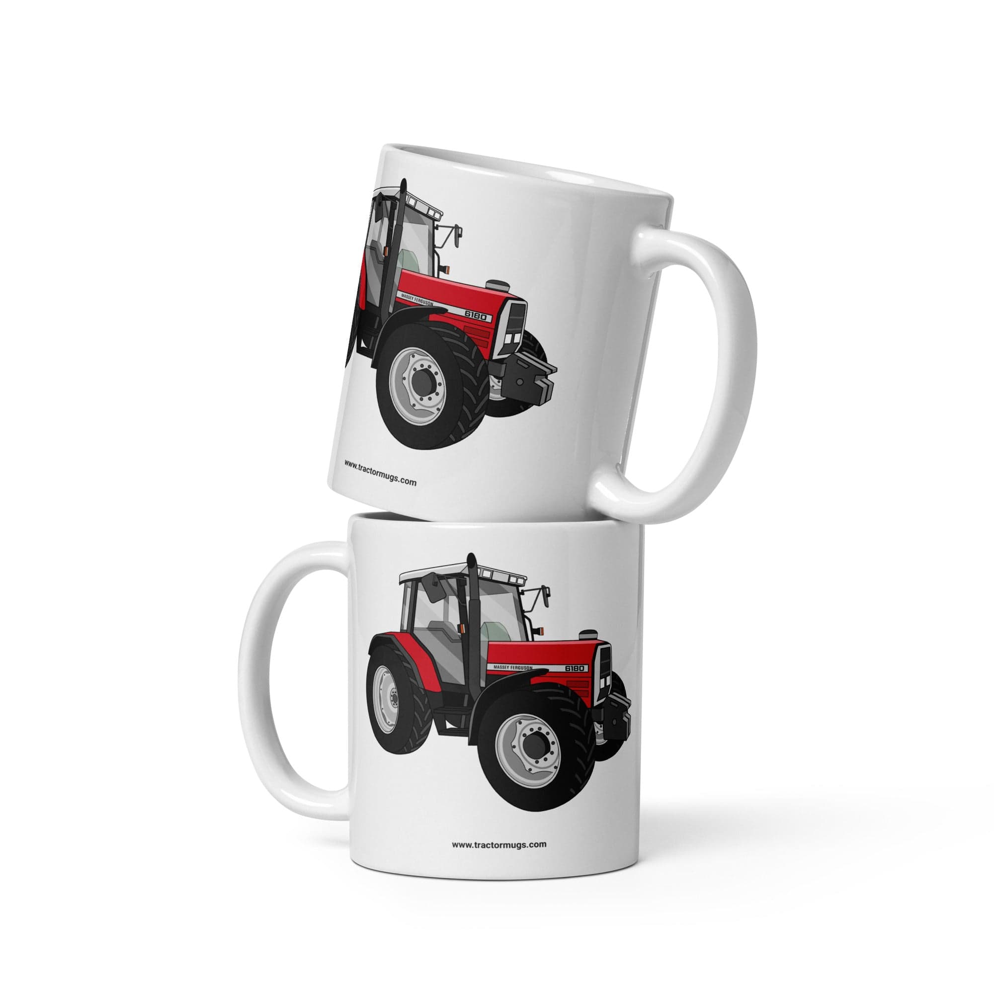 The Tractors Mugs Store 11 oz Massey Ferguson 6180  White glossy mug Quality Farmers Merch