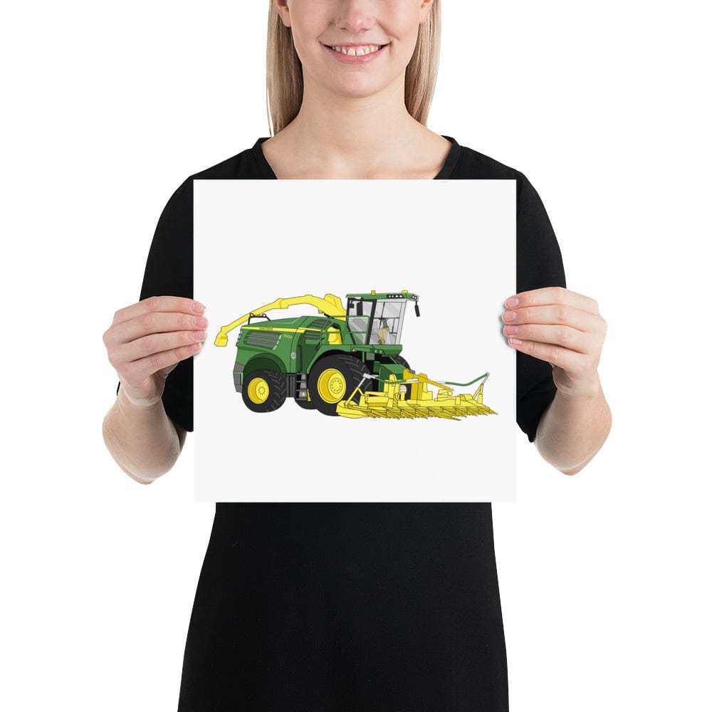 The Tractors Mugs Store 12″×12″ John Deere 8500i Forage Harvester Poster Quality Farmers Merch