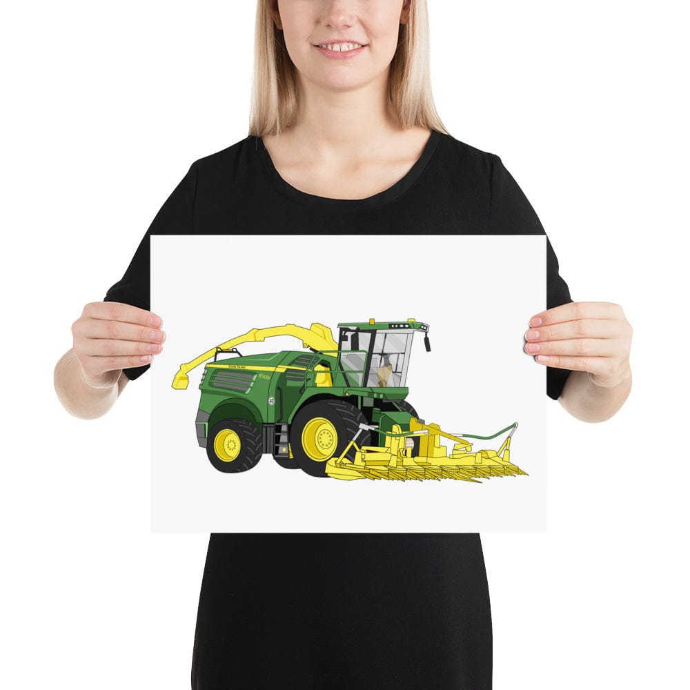 The Tractors Mugs Store 12″×16″ John Deere 8500i Forage Harvester Poster Quality Farmers Merch