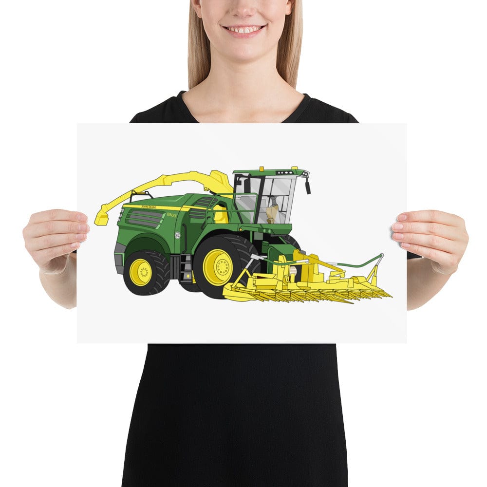 The Tractors Mugs Store 12″×18″ John Deere 8500i Forage Harvester Poster Quality Farmers Merch